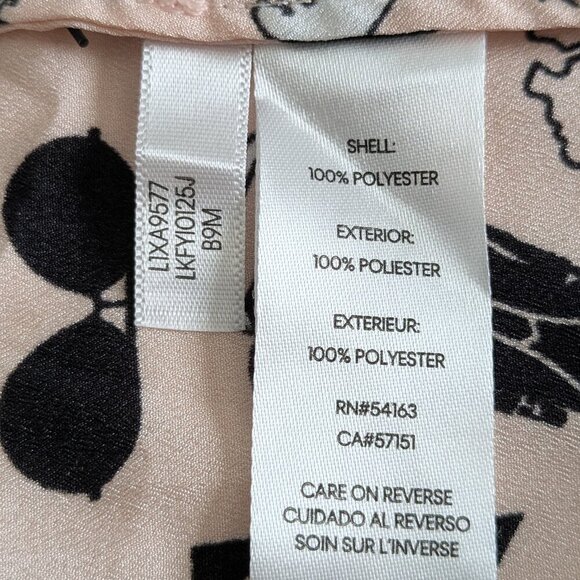 Karl Lagerfeld Button-up Blouse Women's Medium Pink Graphic Cats Paris Top - Picture 13 of 16